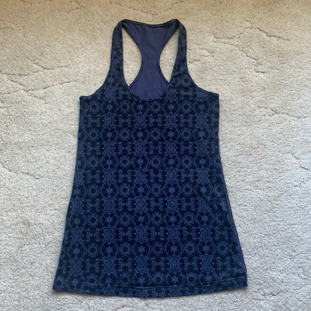 Lululemon Racer Back Tank Top, ‘Mini Prisma Nightfall’, Size 8